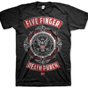 Five Finger Death Punch Wash It All Away Song Merch, Five Finger Death Punch 2024 Tour Black Shirt