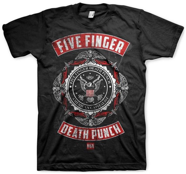 Five Finger Death Punch Wash It All Away Song Merch, Five Finger Death Punch 2024 Tour Black Shirt