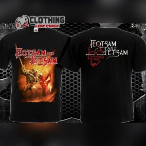 Flotsam And Jetsam Escape from Within Song Merch, Flotsam And Jetsam No Place For Disgrace 2 Sides Black Unisex T-Shirt