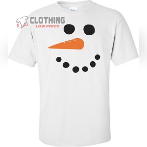 Funny And Cute Snowman Shirt Christmas Snowman White TShirt Happy Snowman Face Tee Merch