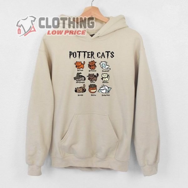 Funny Cats Hooded Sweatshirt, Animal Lover Shirt, Hogwarts Cat Shirt