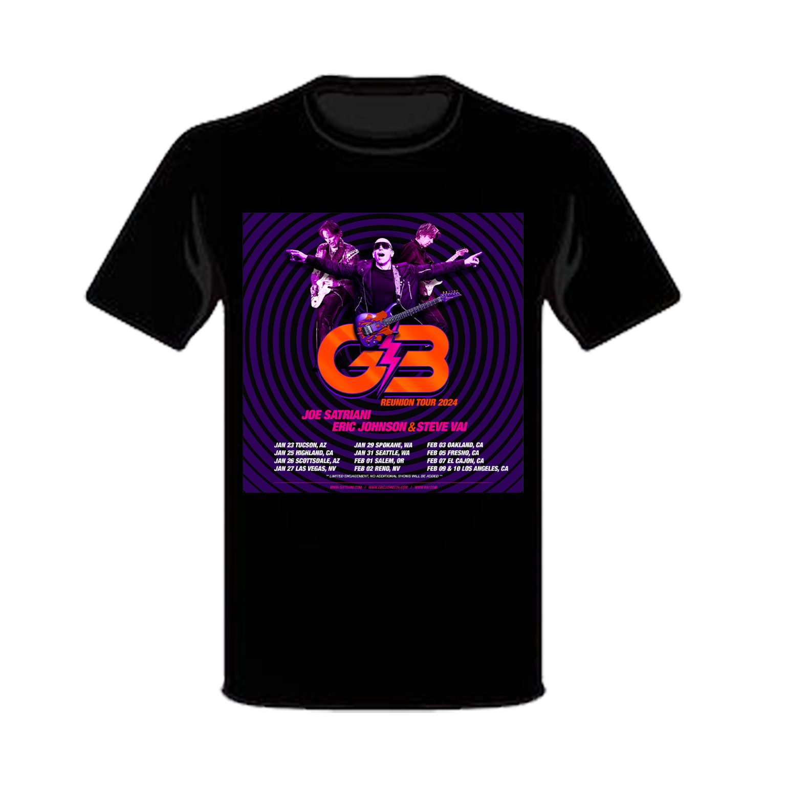 G3 Tour 2024 Joe Satriani With Eric Iohnson And Steve Vai Merch, G3