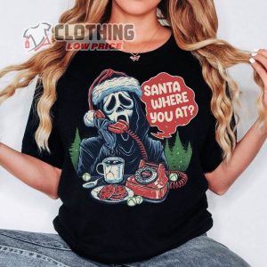 Ghost Face Santa Where You At Christmas T Shirt Horror Shirt Goth Christmas 2