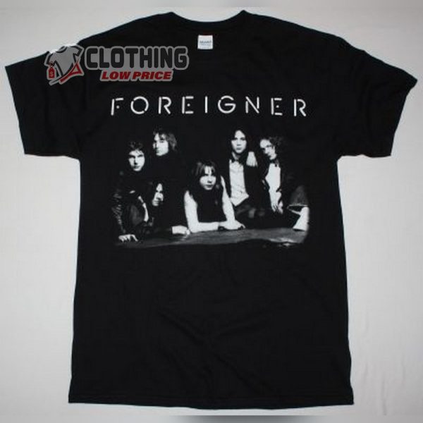 Graphic Foreigner Band Concert 2023 Setlist T-Shirt, Foreigner The Historic Farewell Tour 2023 With Loverboy Black Shirt, Foreigner Tour 2023 Tickets Merch