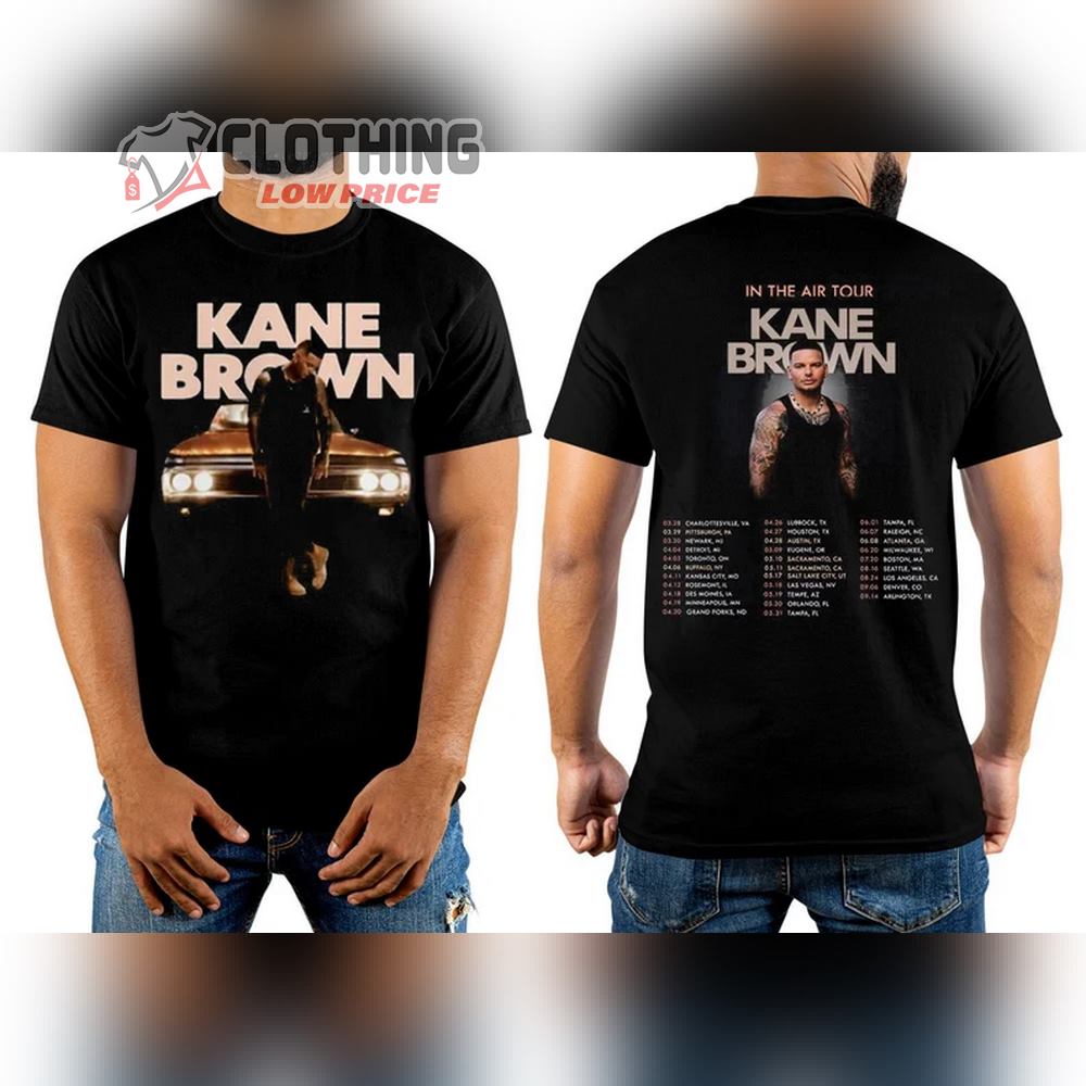 Graphic Kane Brown In The Air 2024 Tour Black Unisex Shirts, Kane Brown 2024 Concert Merch, Kane Brown Graphic Shirts, Kane Brown 2024 Tour Shirt, Kane Brown Fan Gift Shirt