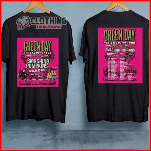 Green Day The Saviors 2024 Tour Merch The Smashing Pumkins Rancid Shirt Green Day Graphic Tee Green Day Concert 2024 T Shirt 1