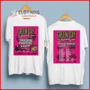 Green Day The Saviors 2024 Tour Merch The Smashing Pumkins Rancid Shirt Green Day Graphic Tee Green Day Concert 2024 T Shirt 2