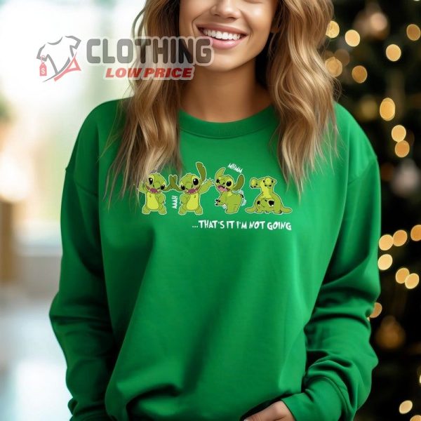 Green Stitch Xmas Hoodie, That’S It I’M Not Going Halloween Stitch Christmas Shirt, Merry Christmas Stitch Shirt