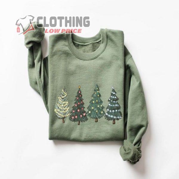Green Tree Christmas Sweater, Christmas Crewneck, Christmas Tree Sweatshirt