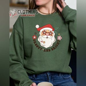 Groovy And Bright Christmas Hoodie, Cute Christmas Tee, Groovy Christmas Shirt, Bright Shirt, Christmas Gift