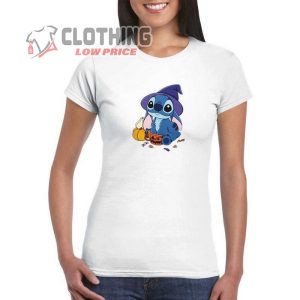 Halloween Stitch Disney Blue Koala Cat Hat Pumpkin Cute Female Girl Candy Birthday Christmas Shirt 3