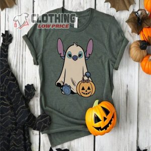 Halloween Stitch Ghost Funny Shirt Retro Disneyland Stitch Pumpkins Disney Trip Tee 1