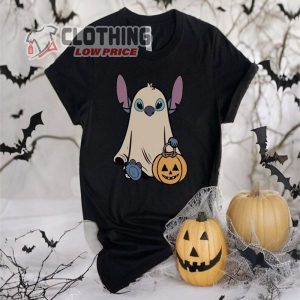 Halloween Stitch Ghost Funny Shirt Retro Disneyland Stitch Pumpkins Disney Trip Tee 3