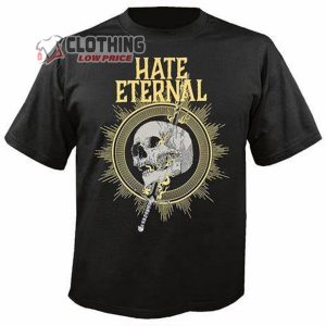 Hate Eternal Sons of Darkness Black Merch, Sons of Darkness Song Lyrics Merch, Hate Eternal I Monarch Album Tee Shirts