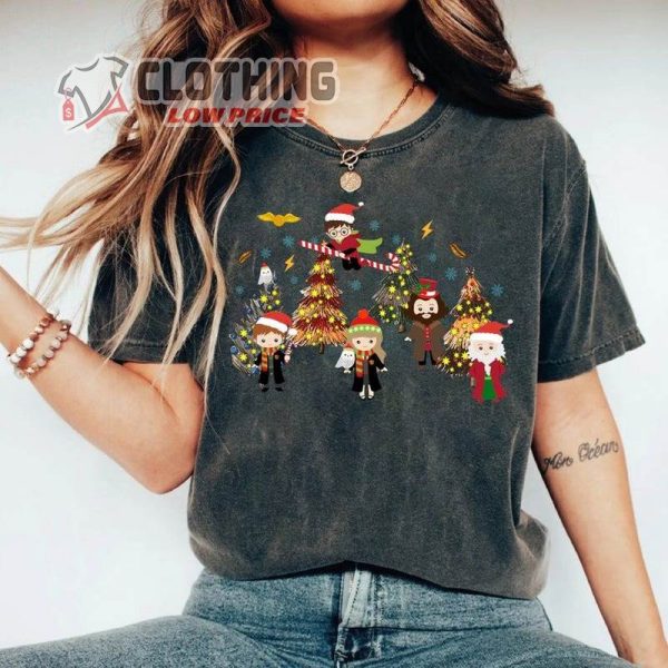 Hp Wizard Houses Christmas Tree Sweatshirt, Magic Christmas Harry Shirt