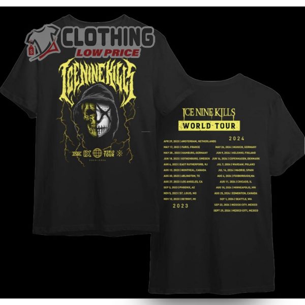 Ice Nine Kills World Tour 2023-2024 T- Shirt, Ice Nine Kills Setlist Tour Songs Shirt, Ice Nine Kills Album Cover Merch