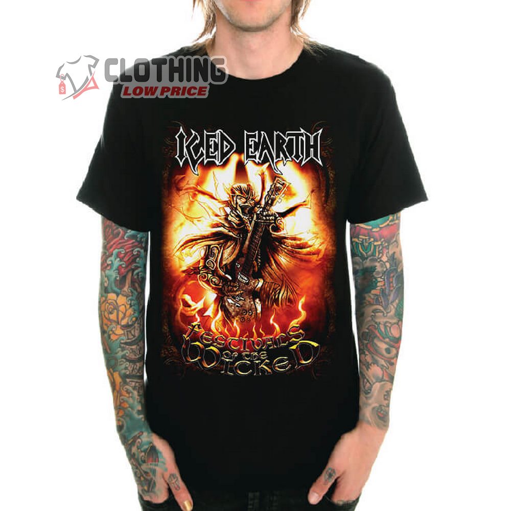 Iced Earth Festivals Of The Wicked Lyrics And Tracklist Black T-Shirt ...