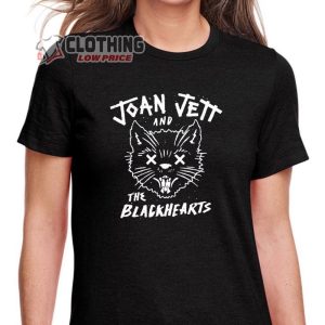 Joan Jett And The Blackhearts T-Shirt Unisex Hard Rock Cat 80s Tee Shirt, I Love Rock N Roll Joan Jett And The Blackhearts Black Shirt