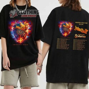 Judas Priest Invincible Shield 2024 Tour Tickets Merch Invincible Shield 2024 Tour Shirt Sweashirt Judas Priest And Sabaton Tour 2024 T Shirt 1