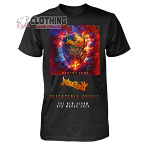 Judas Priest New Album Merch Judas Priest Invincible Shield The New Album 8th March 2024 T Shirt