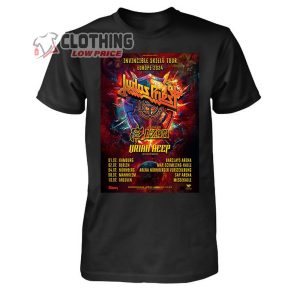 Judas Priest Tour 2024 Merch, Judas Priest Invincible Shield Tour Europe 2024 Shirt, Judas Priest Tour 2024 With Saxon And Uriah Heep T-Shirt