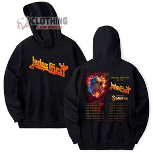 Judas Priest Tour 2024 USA Merch, Invincible Shield Tour Usa 2024 Shirt, Judas Priest Concert 2024 With Sabaton Hoodie