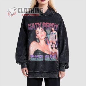 Katy Perry Washed T ShirtPop Singer Homage Graphic Unisex Sweatshirt Katy Perry Retro 90S Fans Hoodie 3