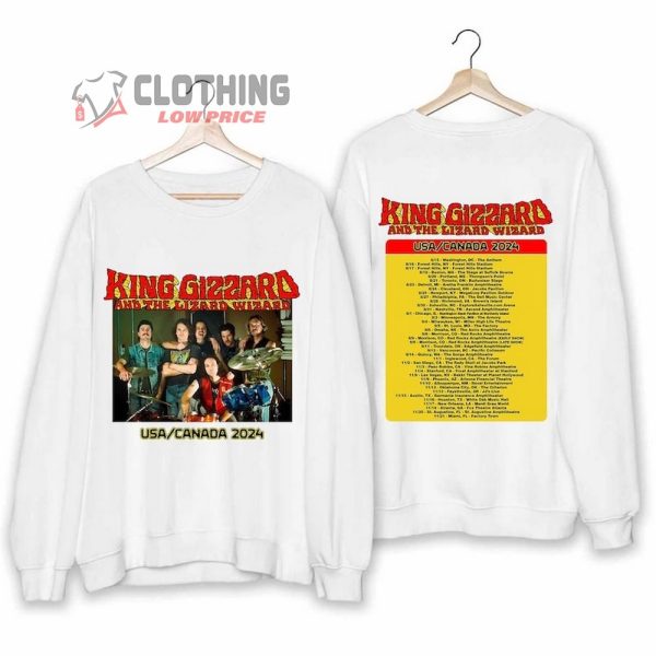 King Gizzard And The Lizard Wizard US Canada 2024 Tour Merch, King Gizzard and Lizard Wizard Tour 2024 Shirt Sweatshirt, King Gizzard Artist Presale Code T-Shirt