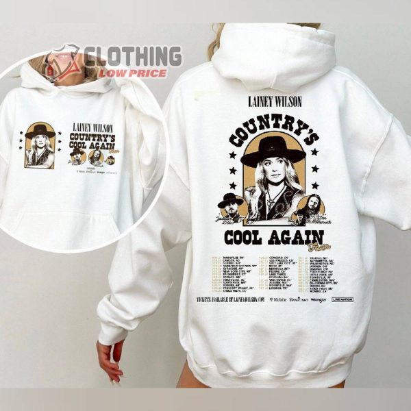 Lainey Wilson Country’s Cool Again Tour 2024 Hoodie, Lainey Wilson Country Gold Stanley Shirt, Lainey Wilson Country Music 2024 Merch