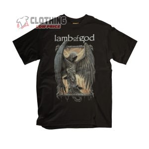 Lamb Of God New Songs Black Shirt, Lamb of God Winged Death T-shirt, Vintage Lamb Of God Black Tee Merch