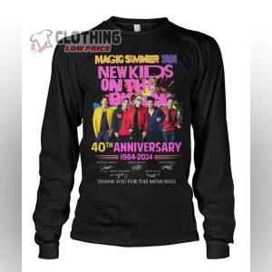 Magic Summer 2024 New Kids On The Block Merch New Kids 40th Anniversary 1984 2024 Thank You For The Memories Signatures T Shirt