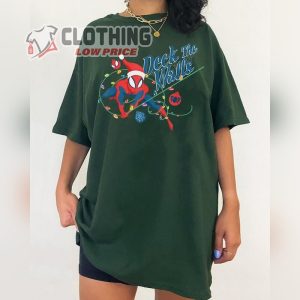 Marvel Christmas Spider Man Deck The Walls Shirt, Mickey’S Very Merry Christmas, Spider Man Christmas Merch