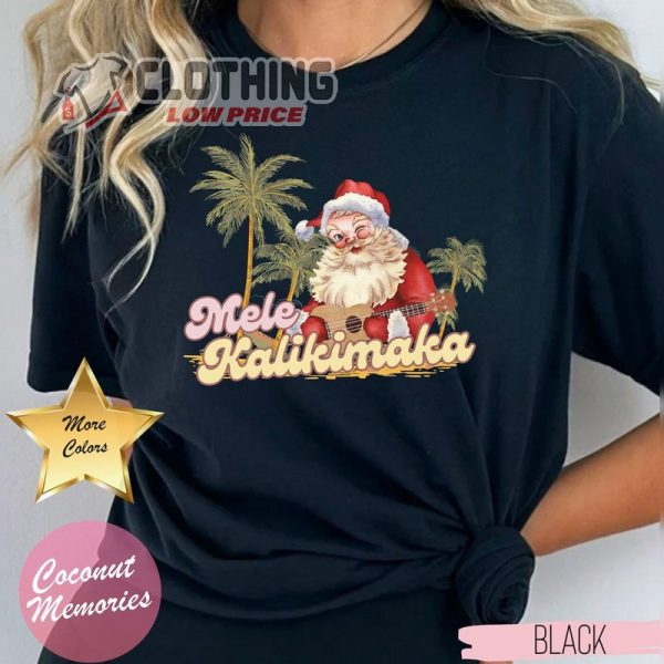 Mele Kalikimaka T- Shirt, Hawaiian Christmas Shirt, Melekalikimaka Santa Tee, Christmas In Hawaii 2023 Gift