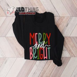 Merry And Bright Sweatshirt Christmas Sweatshirt Family Christmas Sweatshirt Merry Christmas Sweatshirt 3
