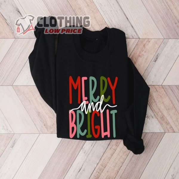 Merry And Bright Sweatshirt, Christmas Sweatshirt, Family Christmas Sweatshirt, Merry Christmas Sweatshirt