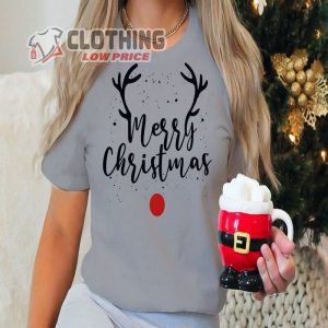 Merry Christmas Tree Shirt, Cute Christmas Shirt, Plaid Print Christmas Tree