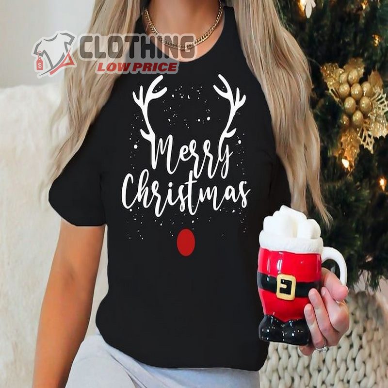 Merry Christmas Tree Shirt, Cute Christmas Shirt, Plaid Print Christmas Tree