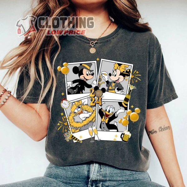 Mickey And Friends Polaroid Disney Happy New Year 2024 Shirt, Disney Family New Year’S Eve Party 2024, Disney New Year Shirt