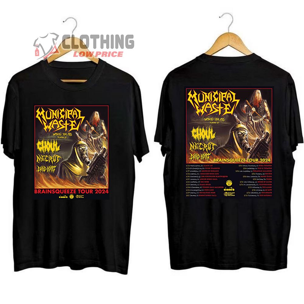 Municipal Waste 2024 North American Tour Merch, Municipal Waste ...