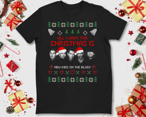 New Kids On The Block Christmas Ugly T- Shirt, New Kids On The Block Concert Shirt, Christmas Gift Merch