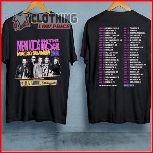 New Kids On The Block T- Shirt, New Kids On The Block Magic Summer 2024 Tour Shirt, New Kids On The Block Summer Tour 2024 Merch