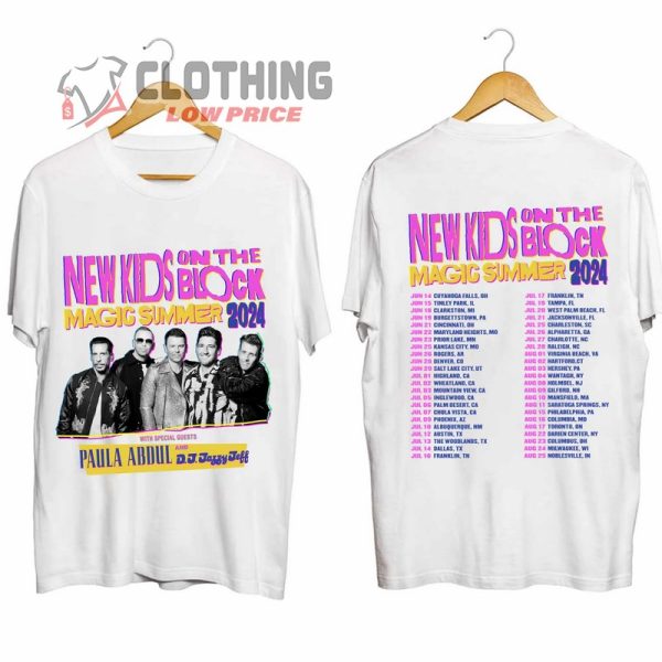 New Kids On The Block The Magic Summer Tour 2024 T- Shirt, New Kids On The Block 2024 Tour Date Shirt, New Kids On The Block NKOTB Magic Summer Tour Merch