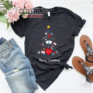 Nurse Christmas Tree Shirt, Nurse Shirt, Nurse Icons Shirt, Nurse Christmas Gift, Christmas Shirt