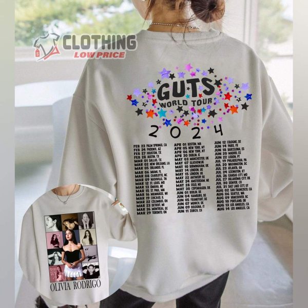Olivia Rodrigo Album 2024 Merch, Olivia Guts Tour 2024 Sweatshirt, Olivia Guts Tour 2024 Sweatshirt Hoodie