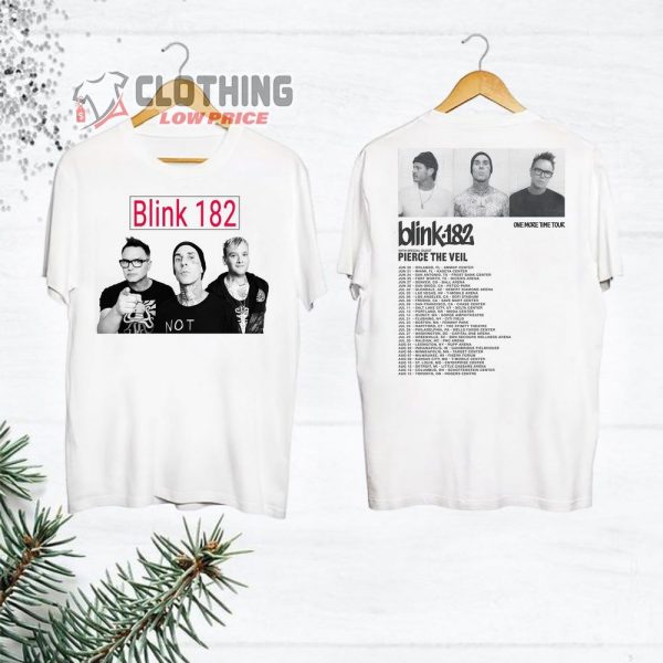 One More Time 2024 Tour Merch, Blink-182 Tour Dates 2024 Shirt, Machine Gun Kelly Blink-182, Blink-182 Band T-Shirt