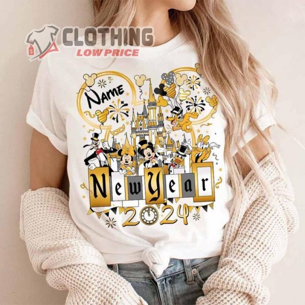 Personalized Disney Happy New Year 2024 Shirt, Mickey And Friends New Year’S Eve Party, Disney New Year Shirt