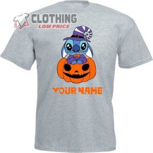 Personalized Disney Stitch Pumpkin Halloween T Shirt Disney Halloween Trick Or Treat Stitch Shirt 1