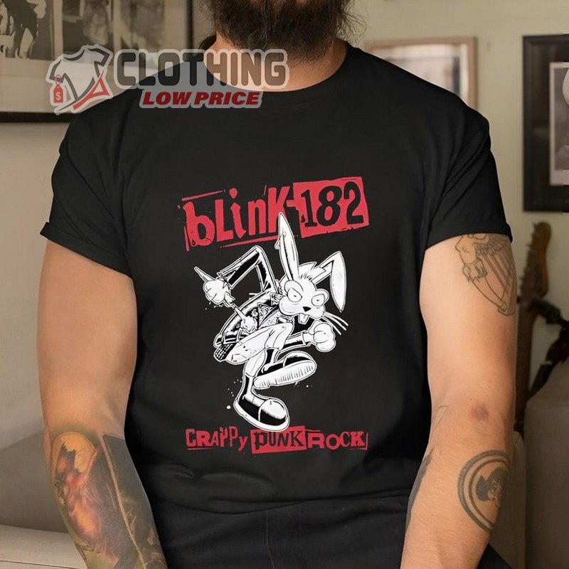 Punk Rock  Bunny T-Shirt, Blink 182 Concert Music Shirt