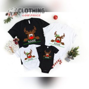 Reindeer Christmas Shirts, Christmas Family Shirts, Matching Family, Personalized Holiday Xmas Shirt, Matching Christmas Merch