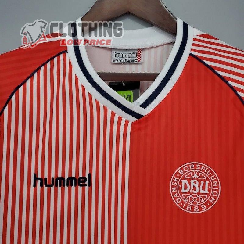 Retro Denmark World Cup Football Soccer Jersey Shirt 1986, Retro Football Soccer Vintage Jersey